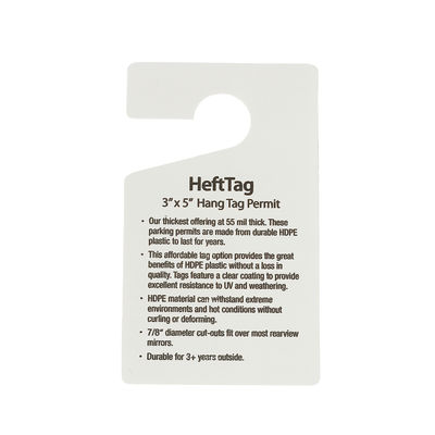 Customized Waterproof Plastic Heft Tag with Standard Size 150*70mm and Thickness 0.35mm for Industrial Safety