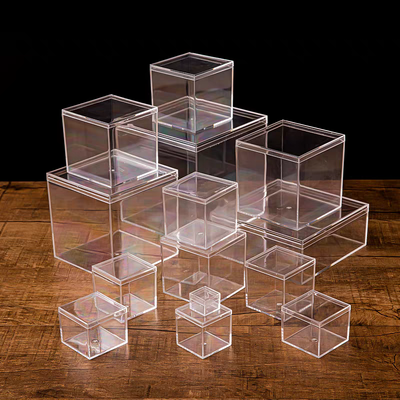 Customize Acrylic Boxes with Lid for Display Clear Plastic Square Cube