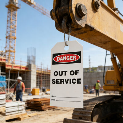 PVC Plastic Safety Lockout Tagout Tags with Danger Header Blocking Door for Electrical Department