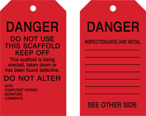 Custom Printed Logo Danger Tag PVC Durable Writable Safety Tag