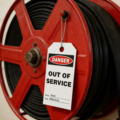 PVC Plastic Safety Lockout Tagout Tags with Danger Header Blocking Door for Electrical Department