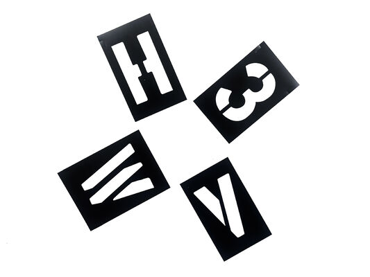 PVCステンシル 黒数字・文字ステンシル ペイント用 プラスチックステンシル