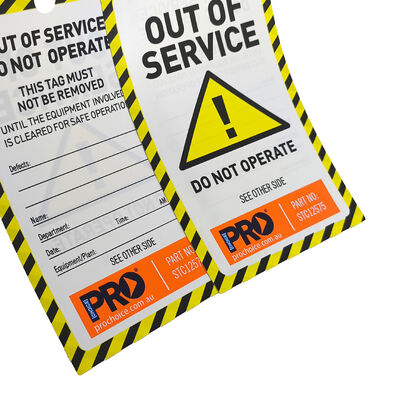 Waterproof PVC Out of Service Safety Warning Tag for Equipment Lockout Tagout